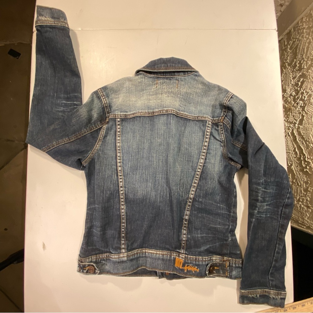 Kut from the Kloth Women's Blue Distressed Denim Jacket - Picture 6 of 8